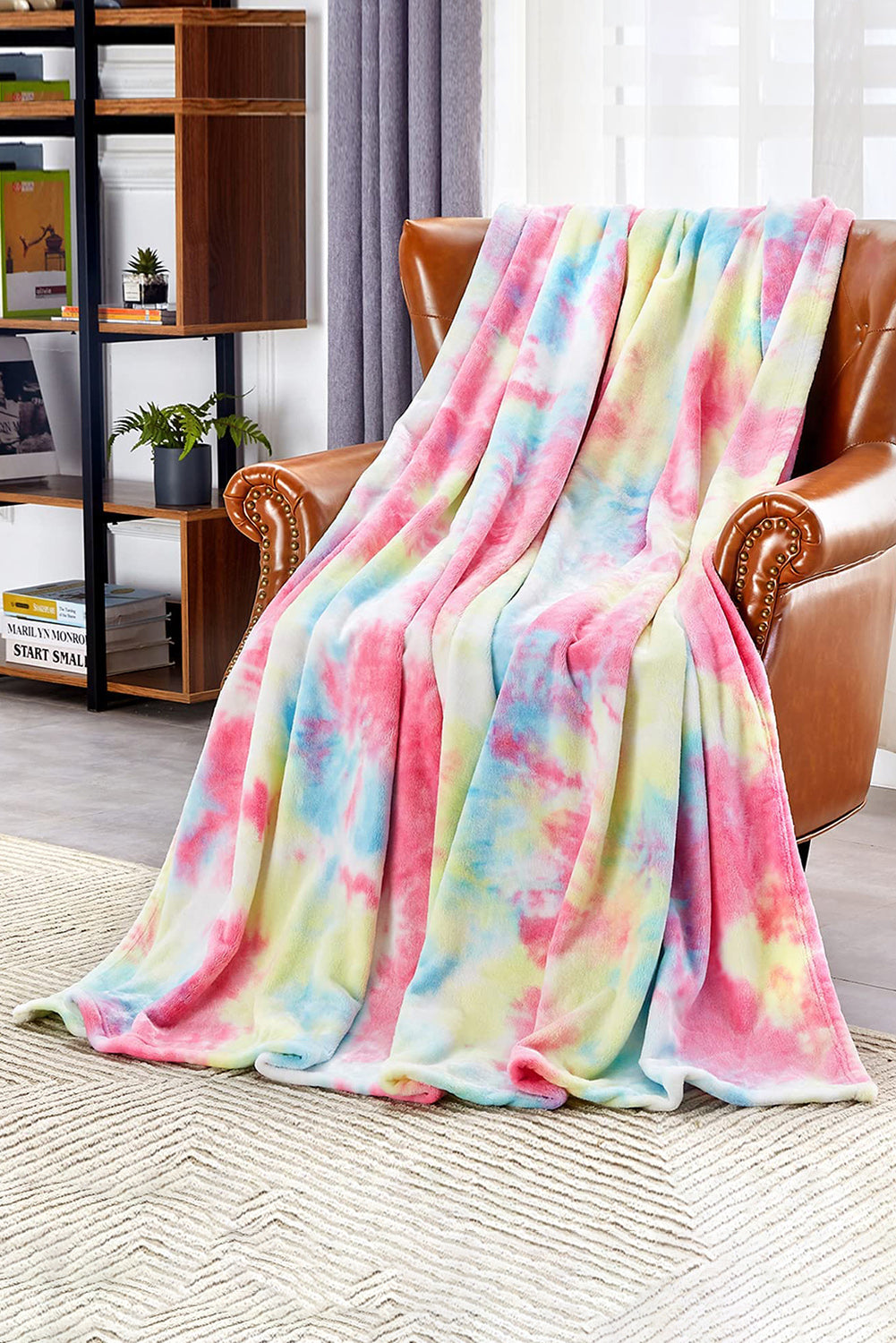 Dark Pink Cow Spot Print Flannel Blanket 75*100cm