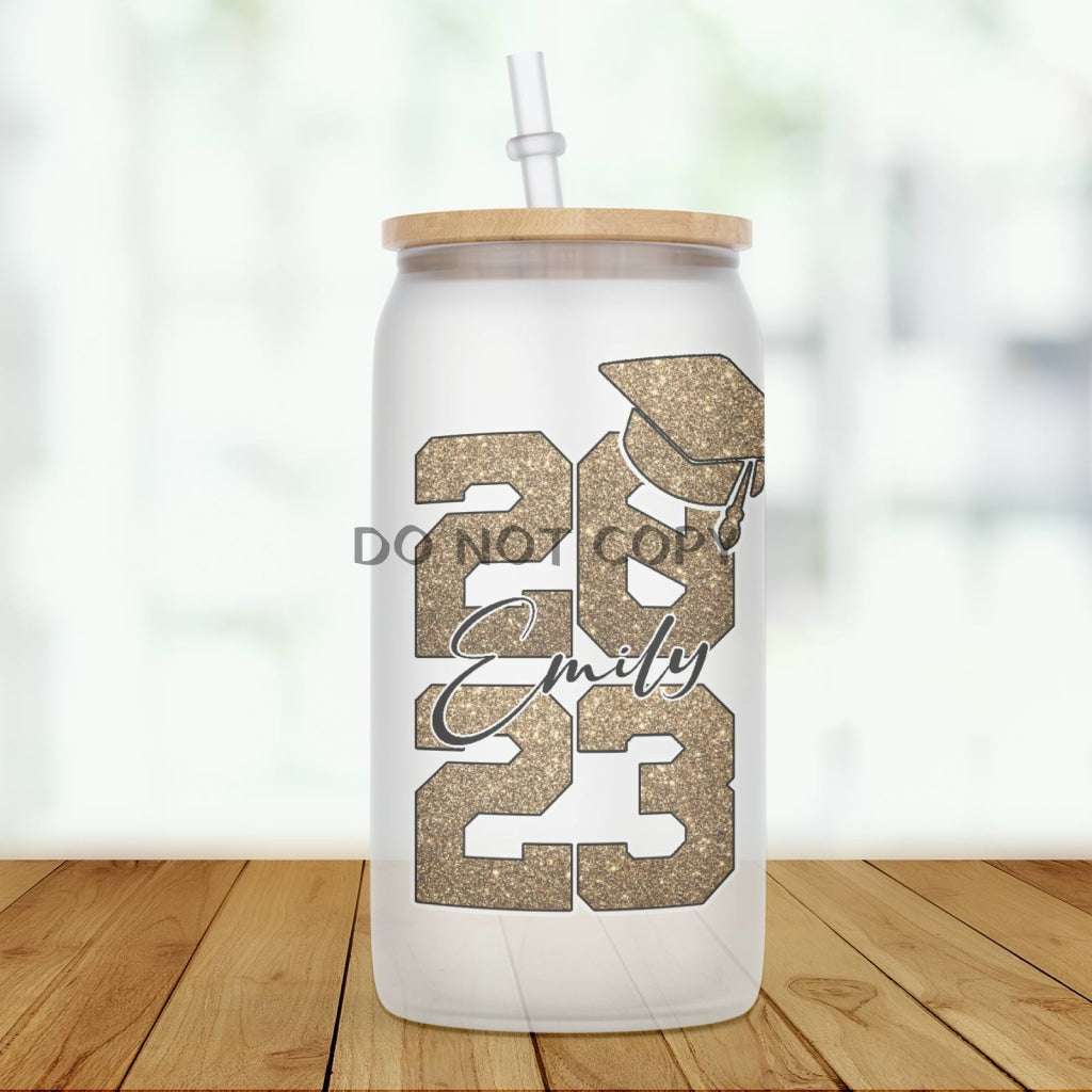 2023 Custom Grad glass can Glass Cans Frankie's Fab Designs