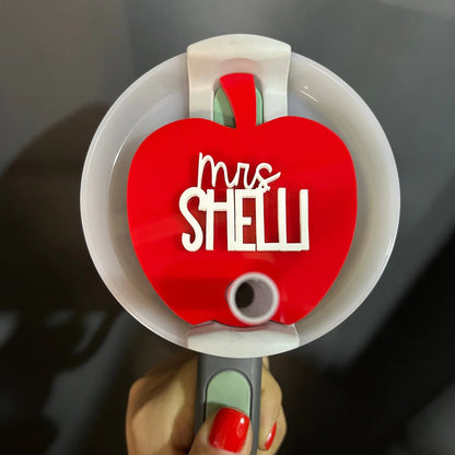 Personalized Teacher Apple Tumbler Topper