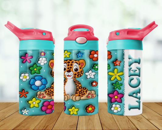 Personalized Cheetah Kids Water Bottle