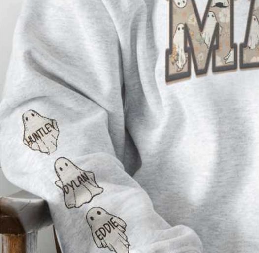 Sweat-shirt Nom personnalisé Ghost Mama