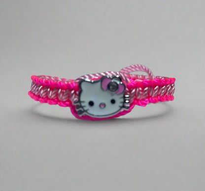 Pink and Neon pink Hello Kitty friendship bracelet