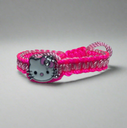 Pink and Neon pink Hello Kitty friendship bracelet