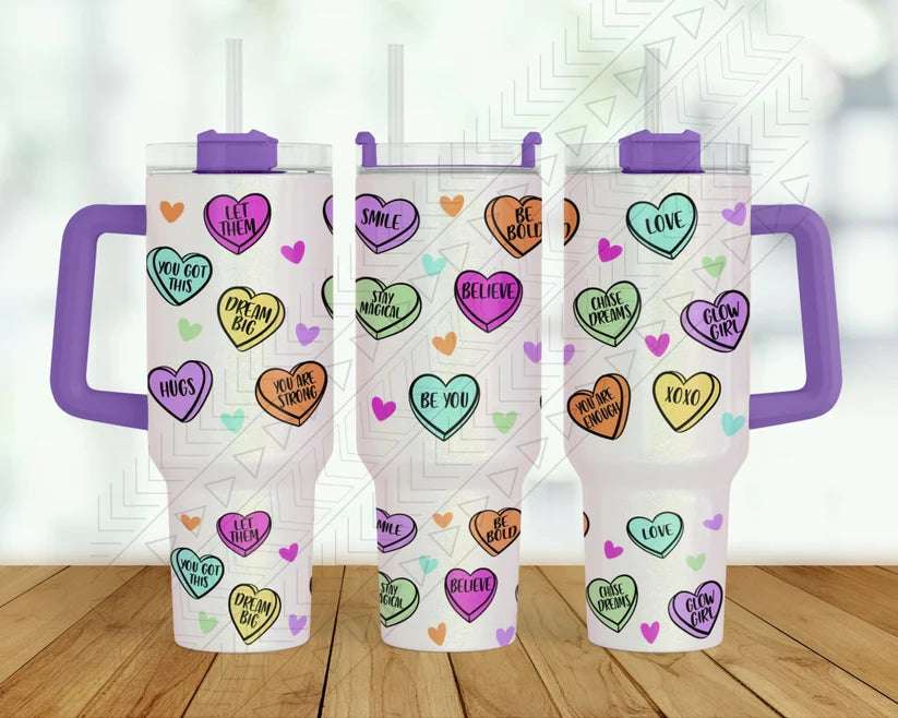 40oz Empowering Hearts Tumbler 40oz 40 oz Tumbers Frankie's Fab Designs