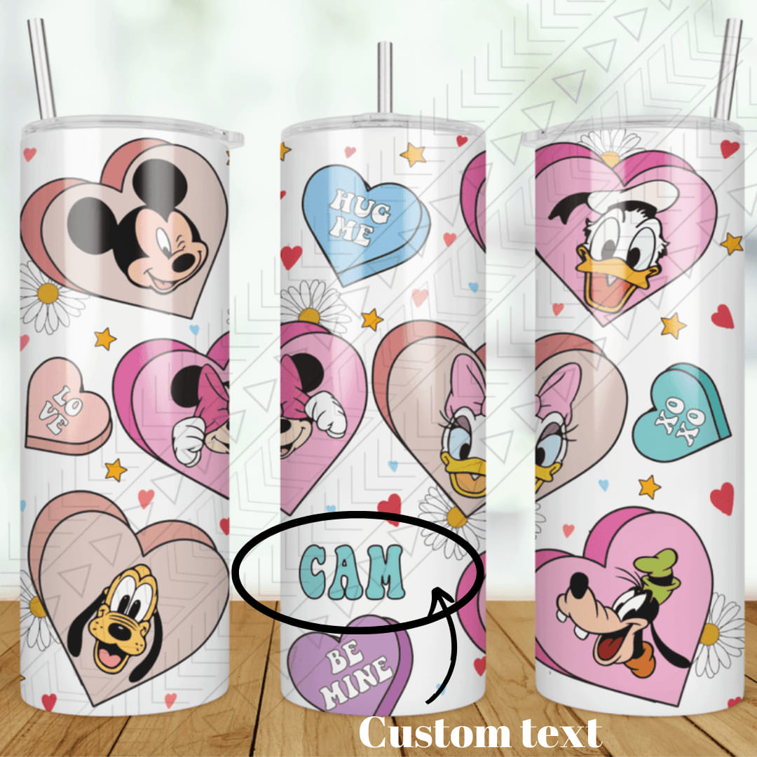 Minnie & Mickey Valentine Custom Tumbler