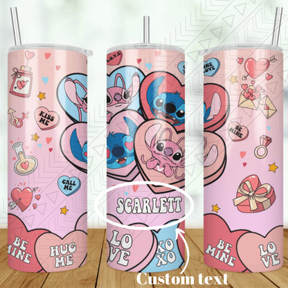 Stitch Valentine Custom Tumbler