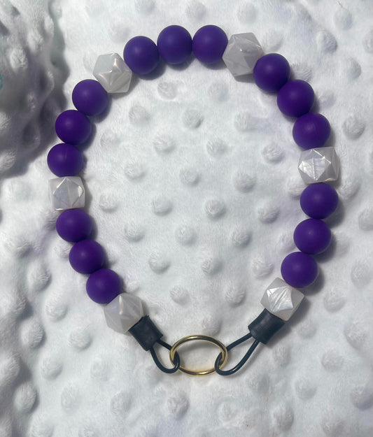 Royal Purple Diamond Beaded Dog Collar