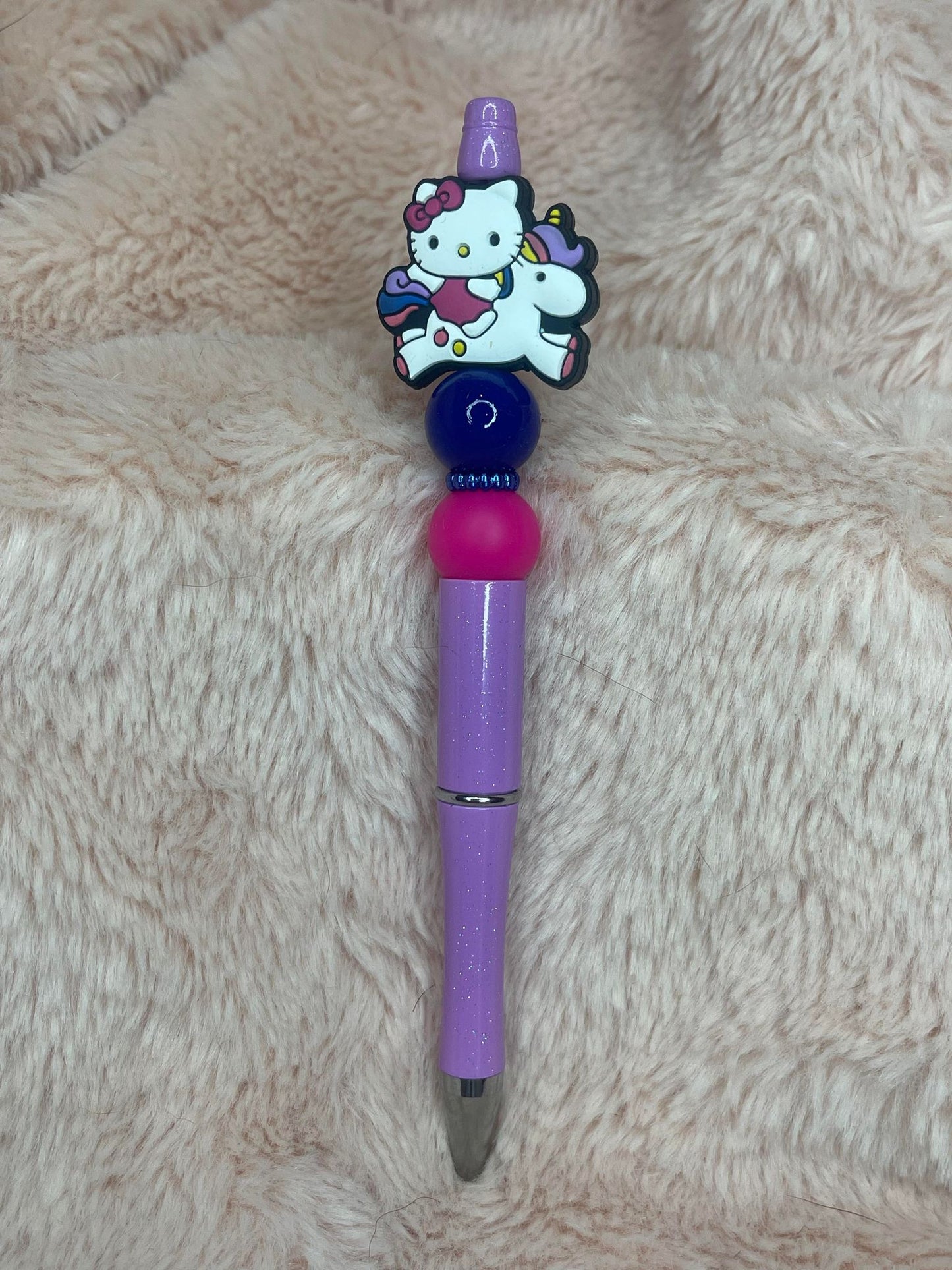 Hello Kitty Pink Unicorn Handmade Beaded Pen