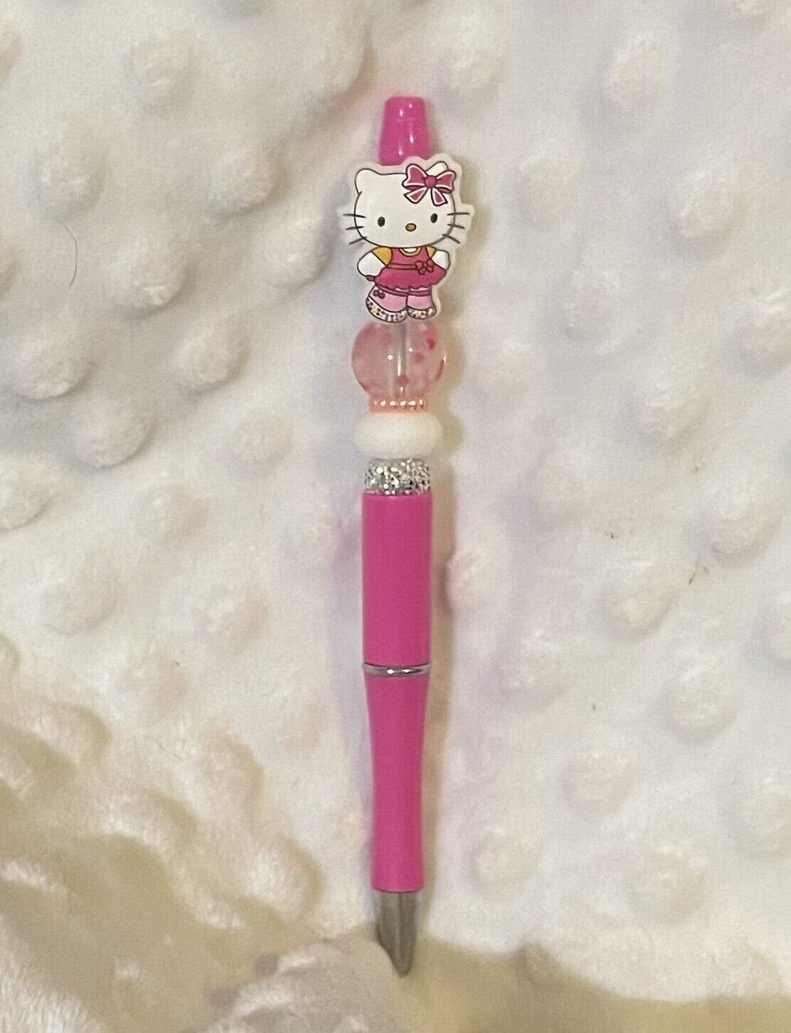 Handmade Beaded Pen Hello Kitty Pink Confetti Beaded Pen