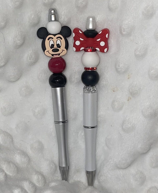 Mickey & Minnie Mouse Beaded Pen Set - Disney pen set