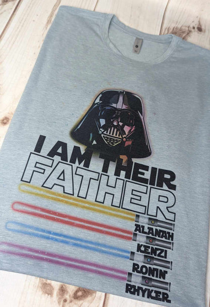 I am Their Father Lightsaber Personalized T-Shirt