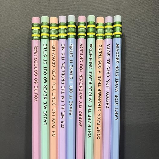 Taylor Swift Song Title Pencils