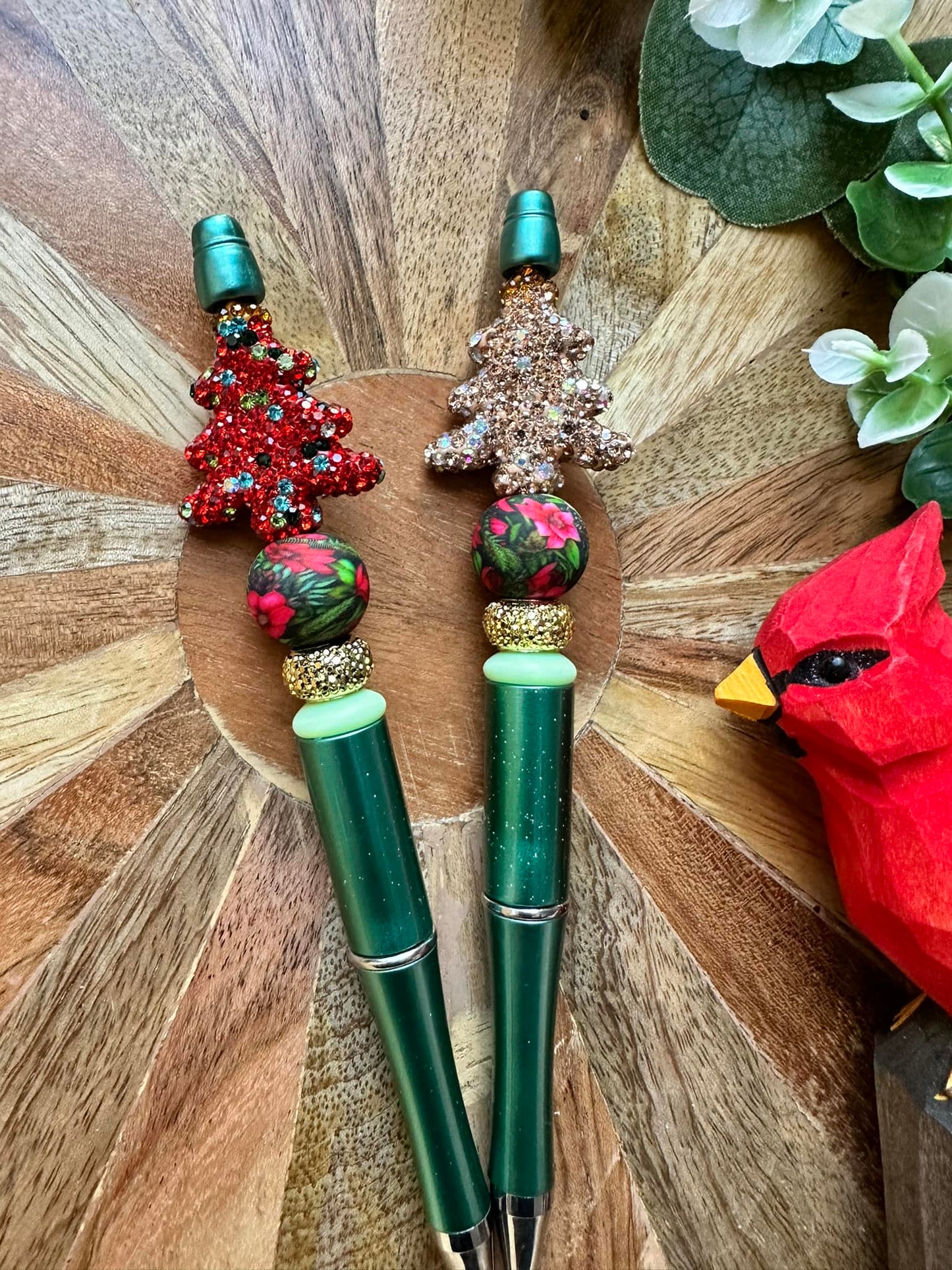 Sparkling Christmas Tree Beaded Pen