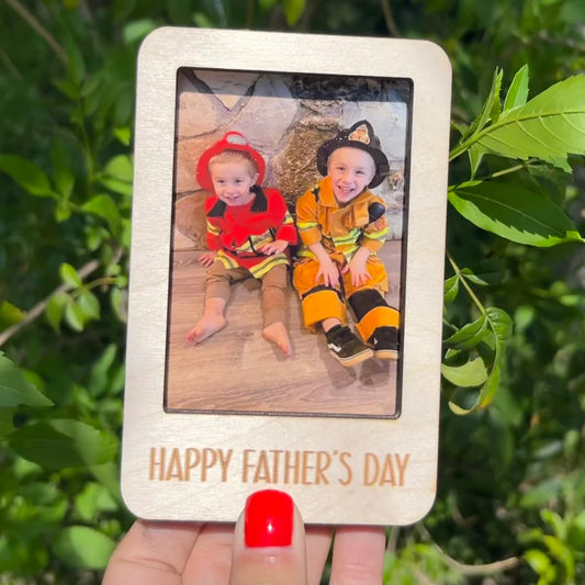 Happy Father’s Day Picture Frame Magnet or Car Visor