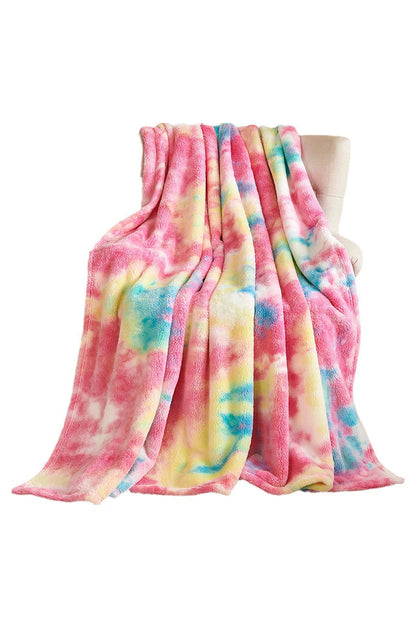 Dark Pink Cow Spot Print Flannel Blanket 75*100cm