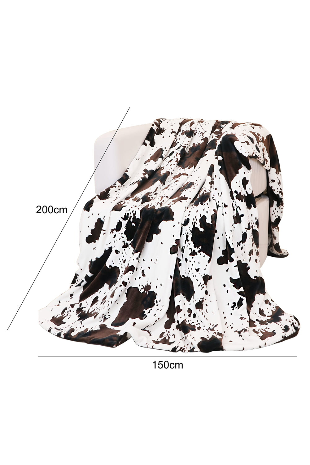 Dark Pink Cow Spot Print Flannel Blanket 75*100cm