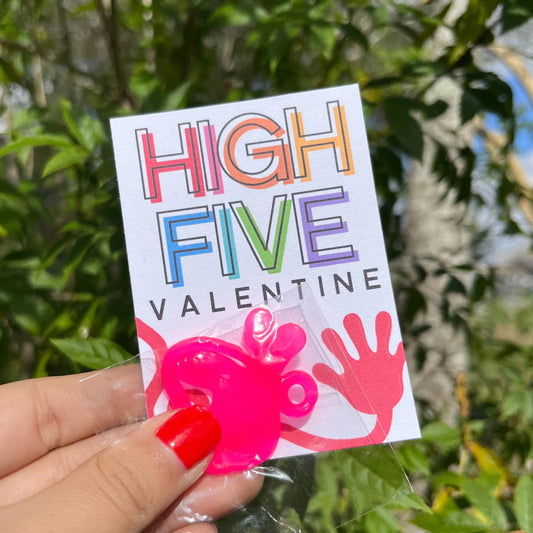 Tarjeta del día de San Valentín con mano pegajosa de San Valentín High Five
