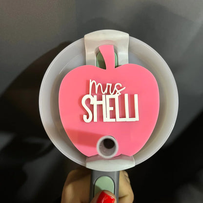 Personalized Teacher Apple Tumbler Topper