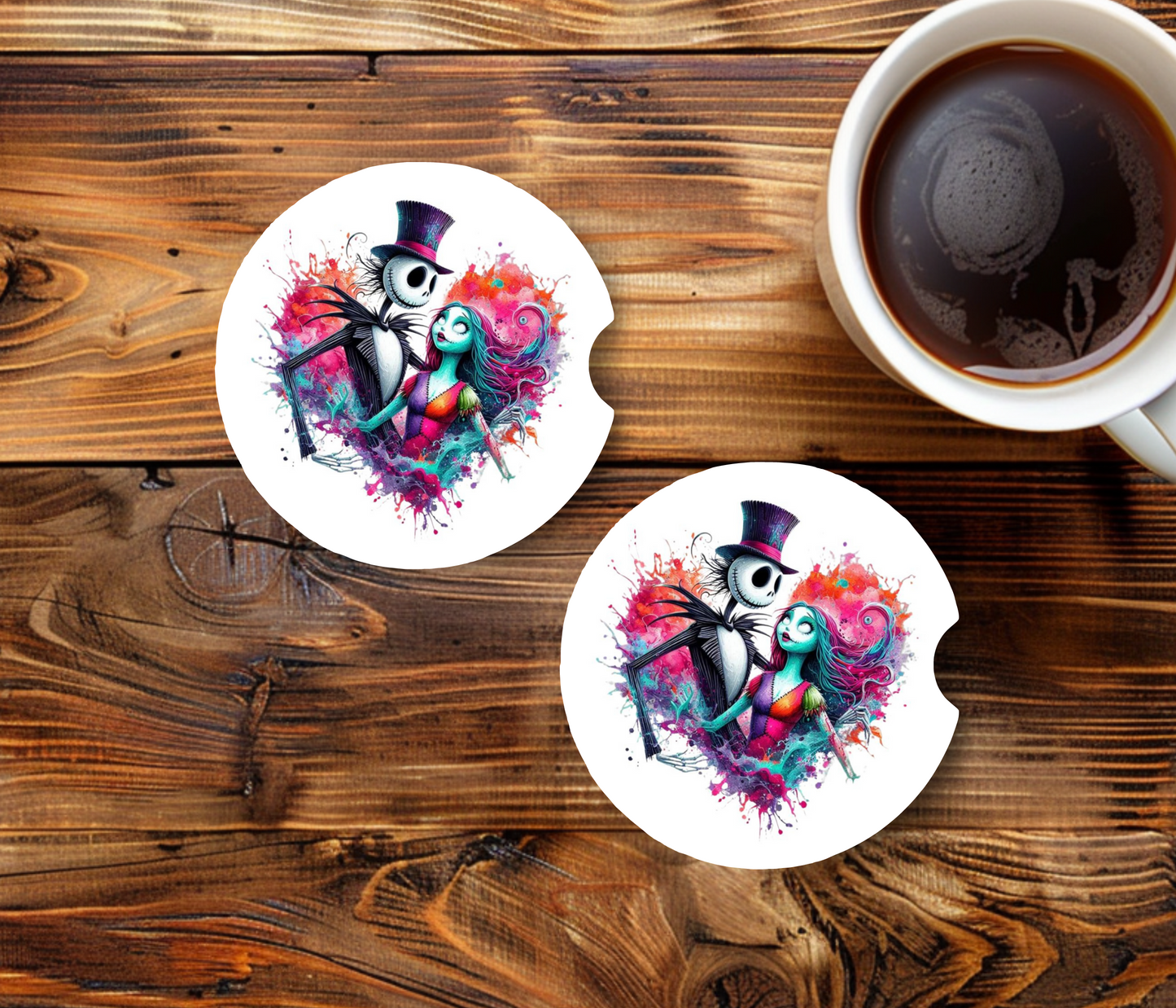 Jack & Sally Car Coasters