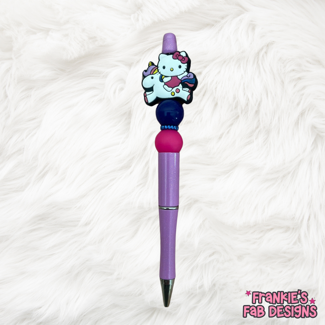 Hello Kitty Pink Unicorn Handmade Beaded Pen