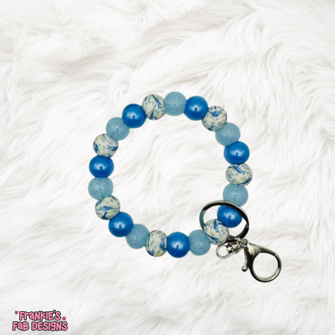 Blue Jay Wristlet Keychain