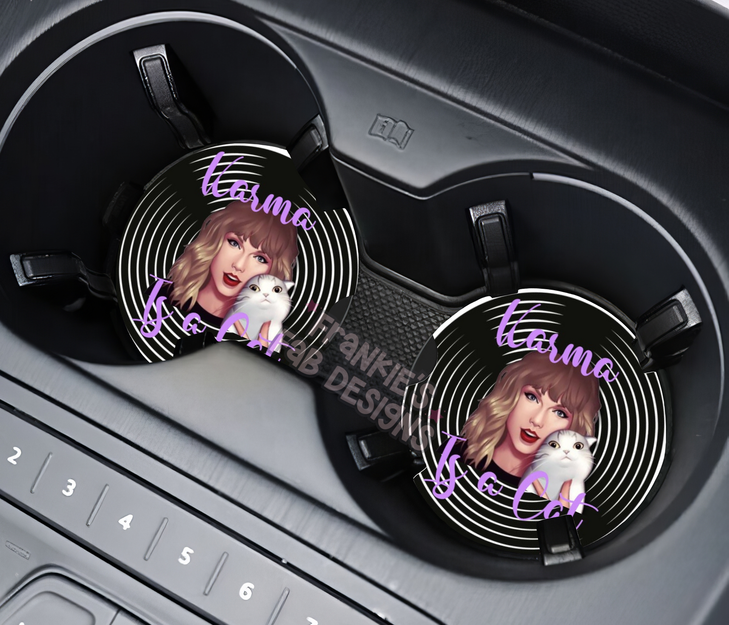 Dessous de verre pour voiture avec disque vinyle Taylor Swift