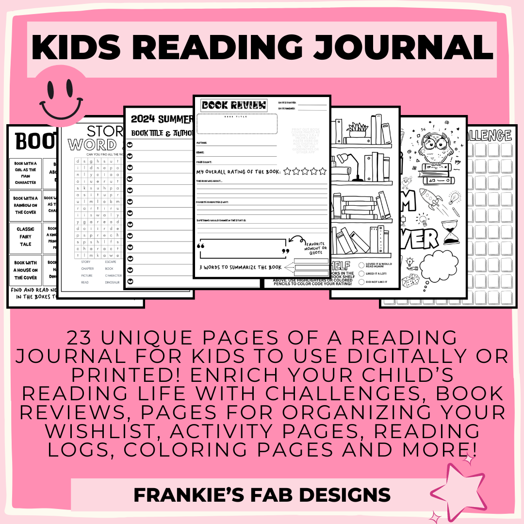 Kids Reading Journal Digital Bundle | Kids reading tracker