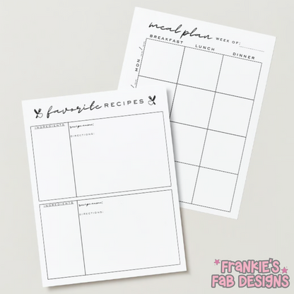 Meal Planning Digital Journal