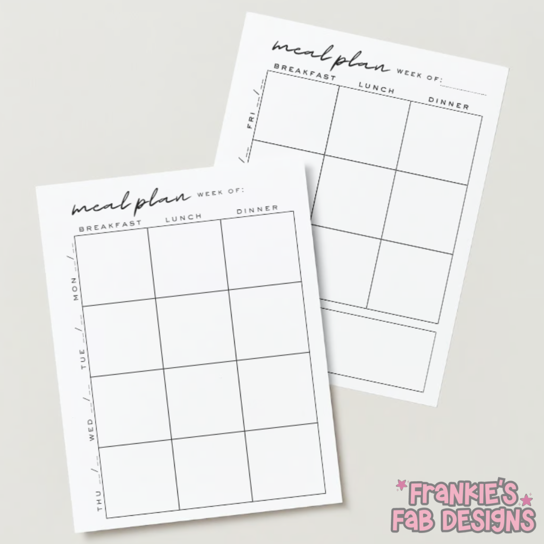 Meal Planning Pages