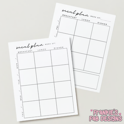 Meal Planning Digital Journal