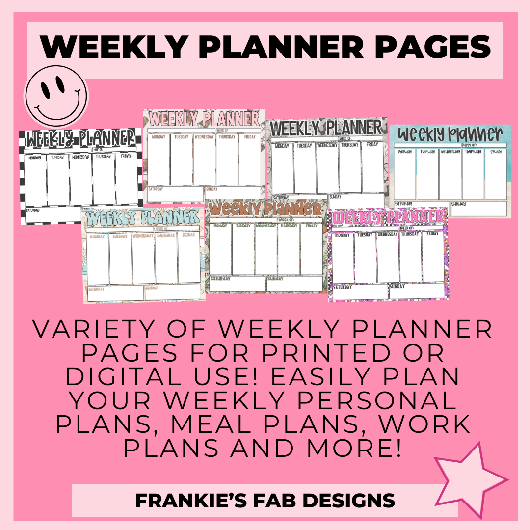 Weekly Digital Planner Pages