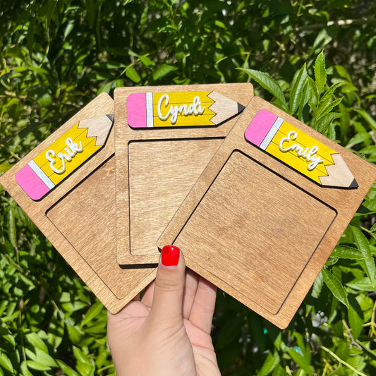 Personalized Pencil Sticky Note Holder