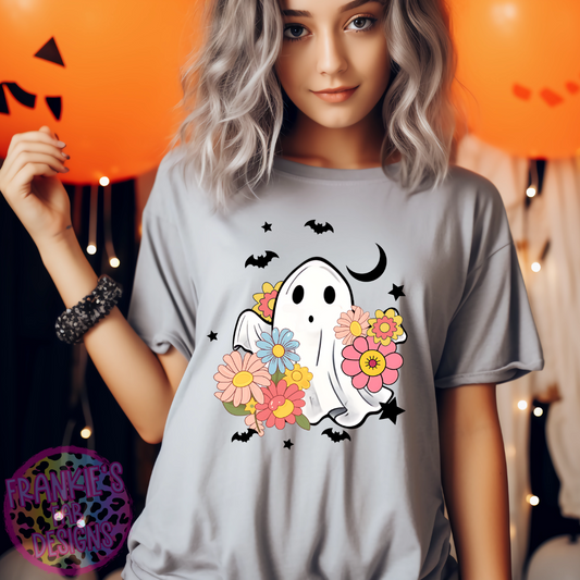 T-shirt d'Halloween rétro fantôme mignon