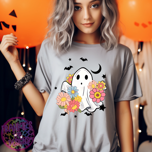 Cute Ghost Retro Halloween Tee