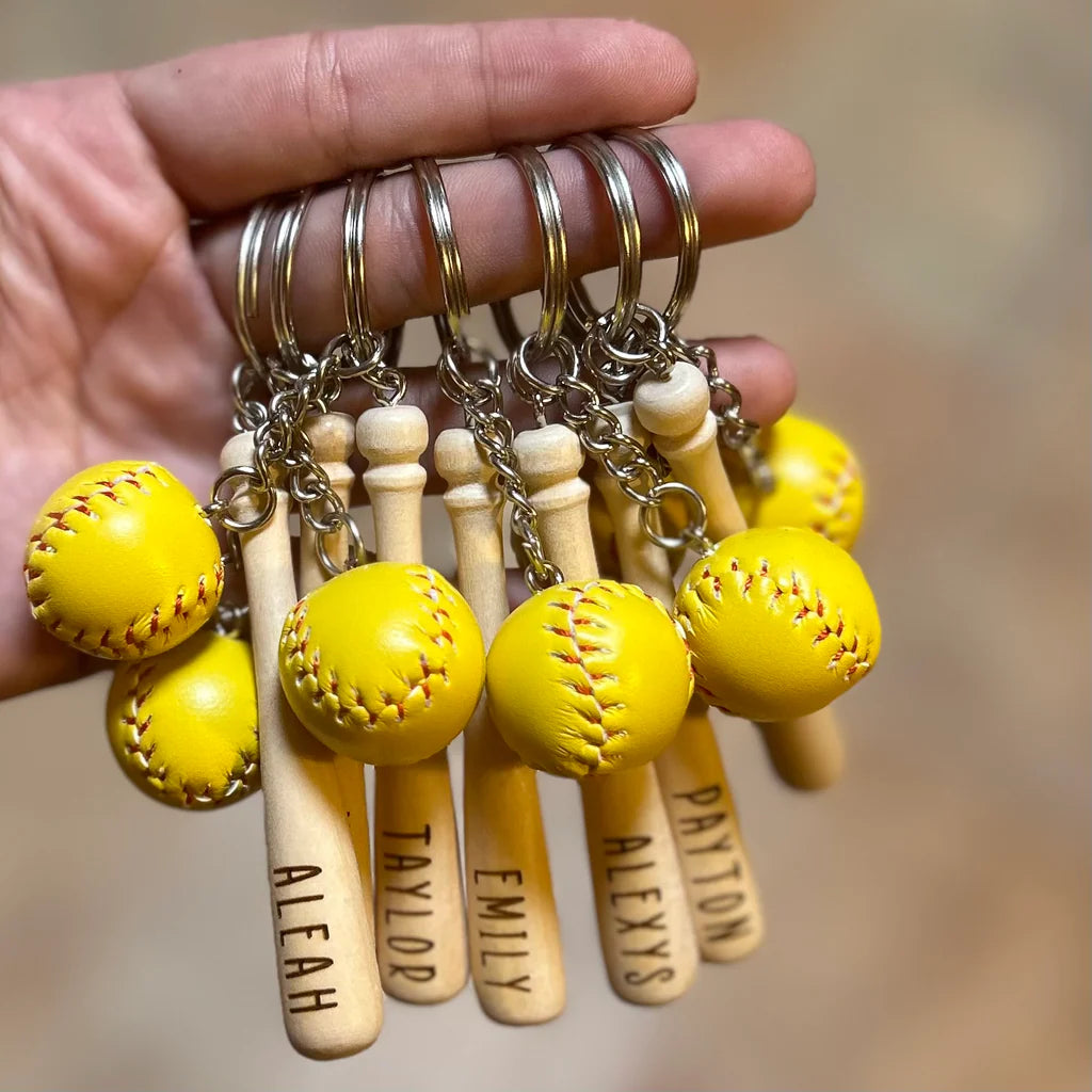 Baseball and Softball Personalized Keychains