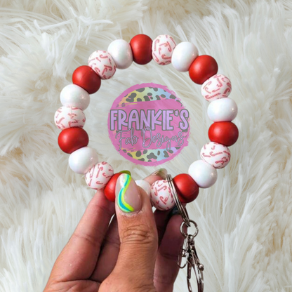 Peppermint Kiss Wristlet Keychain