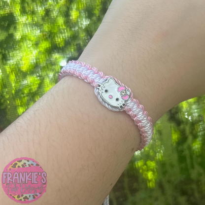 Hello Kitty Braided Friendship Bracelets white and pink