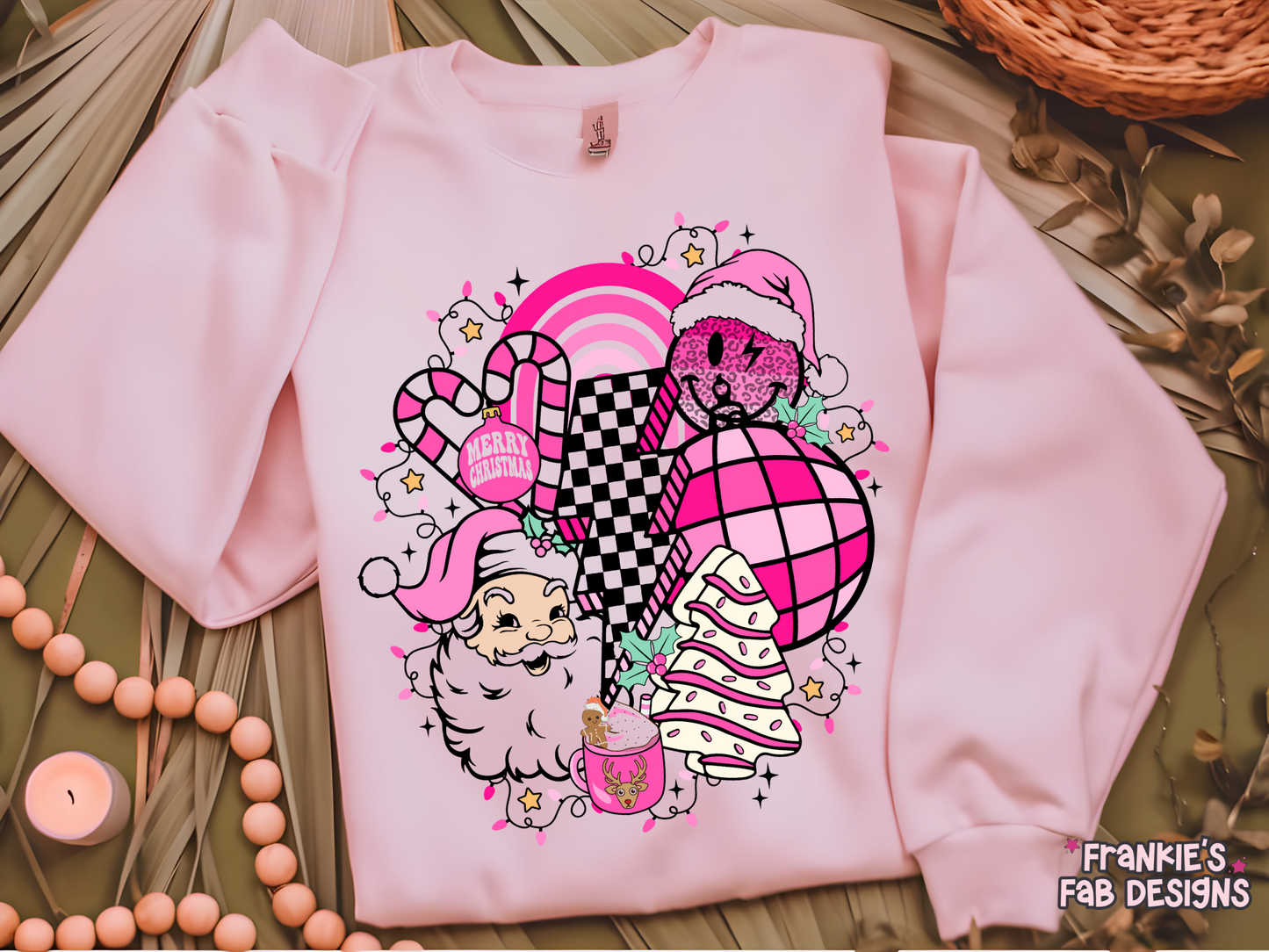 Pink Christmas Collage Sweatshirt