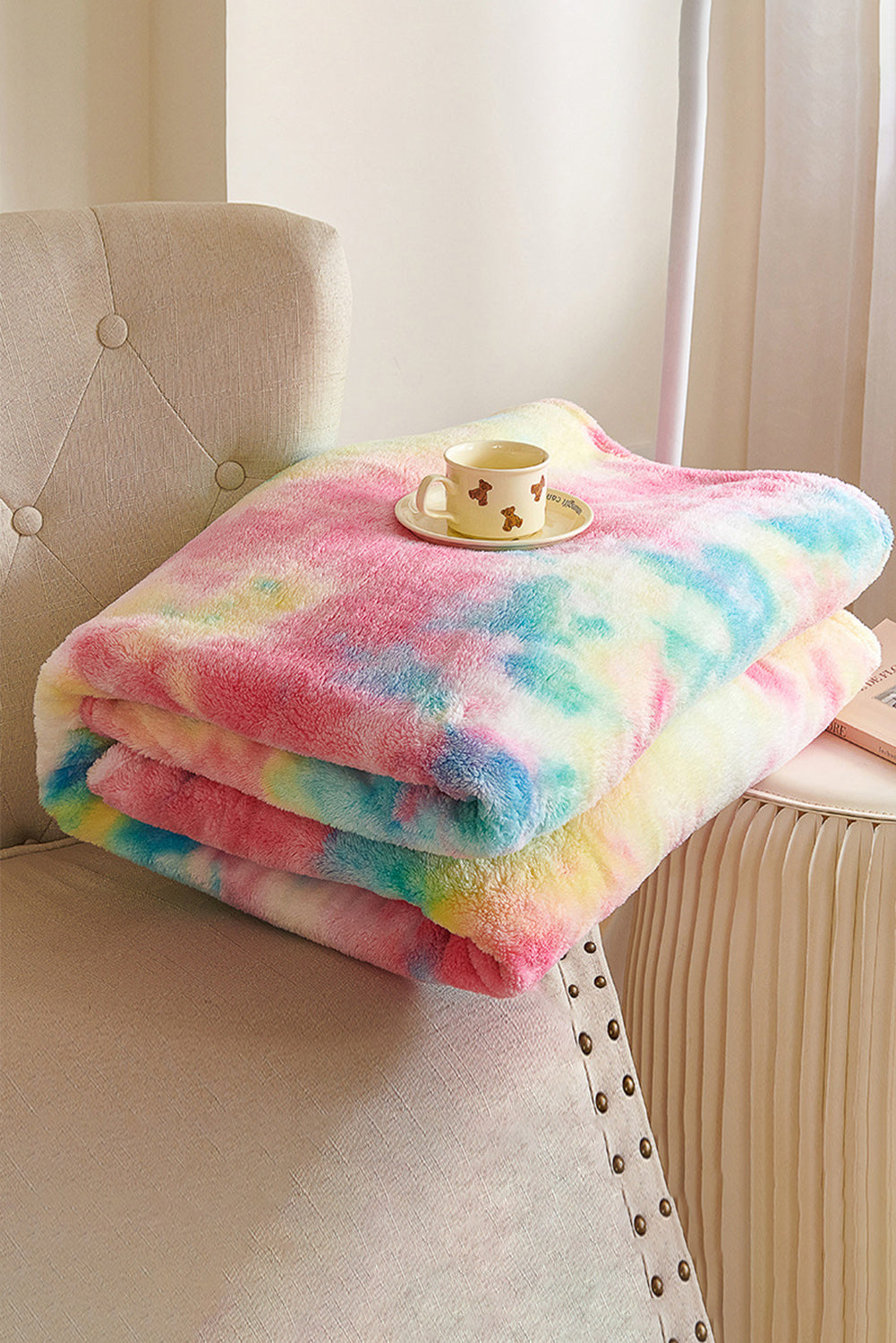 Dark Pink Cow Spot Print Flannel Blanket 75*100cm