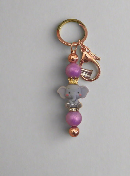 Elephant Beaded Keychain