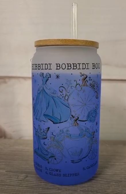 Bibbidi Bobbidi Boo Color Changing Glass Can