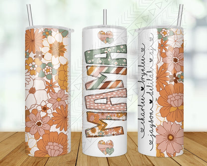 Boho Custom Name With Kids Tumbler