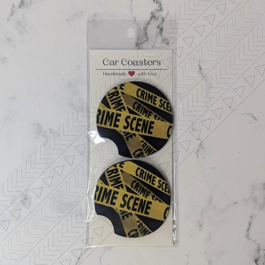 Crime Scene Car Coasters