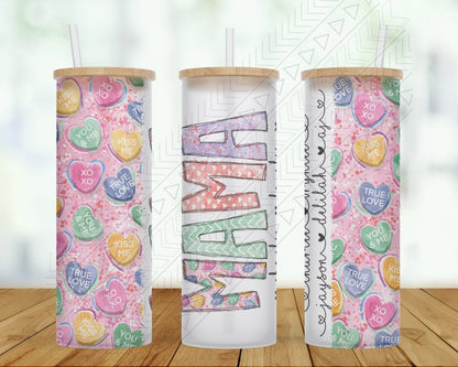 Custom Conversation Hearts Name & Kids Tumbler