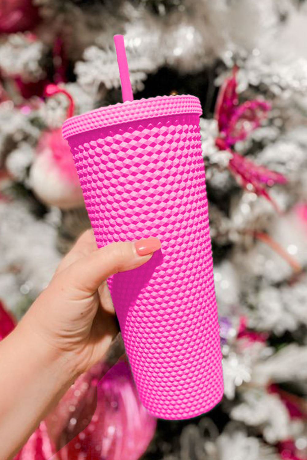 Reusable Matte Diamond Tumbler Cup 24oz