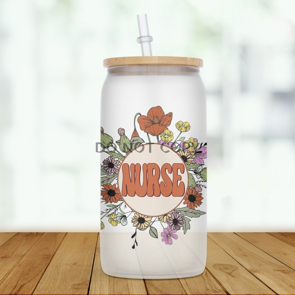 Floral Nurse Glass Can