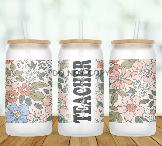 Flower Personalized Wrap Glass Can