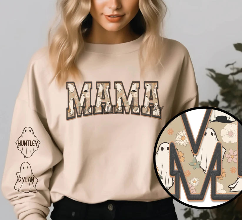 Sweat-shirt Nom personnalisé Ghost Mama