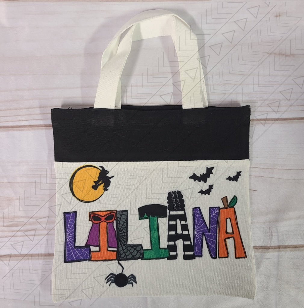 Halloween Name Bag Orange Treat Tote