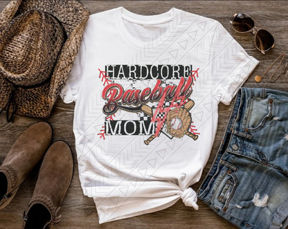 Hardcore Baseball Mom t-shirt